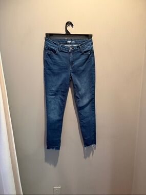 Old Navy Dark Blue Skinny Jeans with Frayed Hem